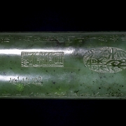 Pareja de porta inciensos de jade espinaca de Hetian 