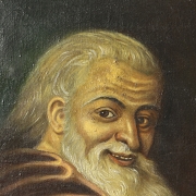 19世纪西班牙画派《捧杯老人》