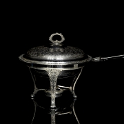 Calentador de metal plateado, s.XX