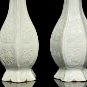 Pareja de jarrones de porcelana con vidriado Qingbai, estilo Song - 6