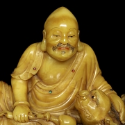 Shoushan stone figure ‘Luohan with beast’, Qing dynasty