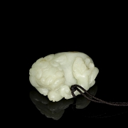 Jade pendant, “Beast with young,” 20th century