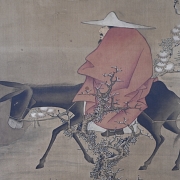 Chinese painting “Riding under plum blossoms,” signed Jin Kun