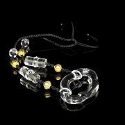 Collar de cuarzo y bronce dorado 