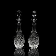 Pareja de licoreras de cristal tallado, Europa, s.XX