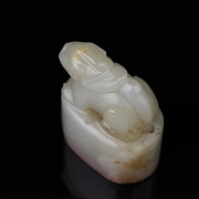 Sello oval de jade blanco de Hetian