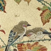 Longwy, glazed ceramic plate ‘Birds’, early 20th century