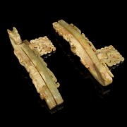 Pareja de hebillas de jade amarillo