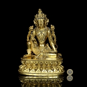 Figura de bronce dorado 