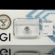 Diamante natural en talla brillante, 1.00 ct, certificado IGI