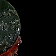 Panel circular de jade verde espinaca 