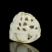 White jade carving, ‘Figure with Flower Pot,’ Qing dynasty - 3