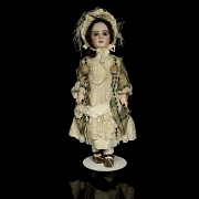 Muñeca de porcelana UNIS France, sello