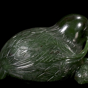 Figura de jade verde espinaca