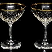 Conjunto de seis copas de licor con filo dorado, s.XX - 4