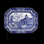 Willow Pattern Tray, Burleigh Ware, 19th Century