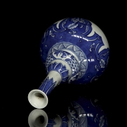 Botella de porcelana azul y blanco 