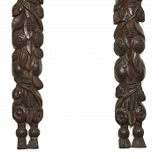 Pareja de tallas de madera balinesas, s.XX