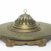 Brasero de latón y madera, S.XIX - 2