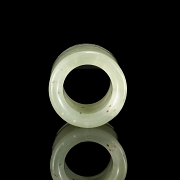 Carved cladon jade ring, Qing dynasty