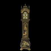 Grandfather clock decorated in chinoiserie style. Bell's