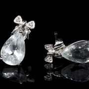 Pendientes de oro blanco de 18k con aguamarinas y diamantes