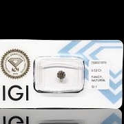 Diamante natural talla brillante, 0.53 ct, certificado IGI