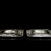 Pareja de ceniceros en plata boliviana, s.XX