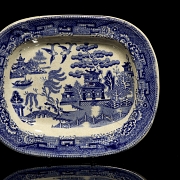 四只柳叶纹托盘,石质陶器,斯塔福德郡,十九世纪