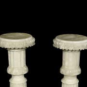 Pareja de lámparas pedestales de alabastro, s.XX - 3