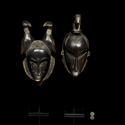 Dos máscaras de madera, pueblo Baulé, Costa de Marfil, s.XX