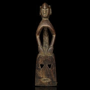 Escultura máscara de madera tallada, s.XX
