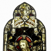 Shrigley and Hunt, leaded glass window ‘Christ with Apostles’, 19th-20th century