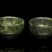 Pair of small jade bowls, 20th century