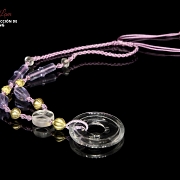 Collar con cuentas de cuarzo y bronce dorado, periodo Reinos Combatientes