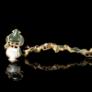 Jade and gilded bronze ruyi, Qing dynasty