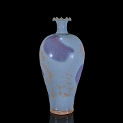 Jarrón meiping con esmalte Junyao, dinastía Song