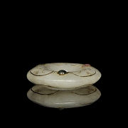 Colgante de jade de Hetian con oro, plata y turmalina, dinastía Tang