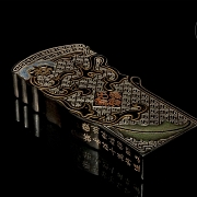 Pieza de tinta con policromía, dinastía Qing