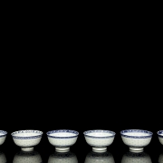 Juego de seis cuencos de porcelana