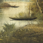 Delorme (19th-20th century) ‘Boats on the river’