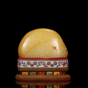 Roca de jade blanco tallado, dinastía Qing