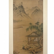 Chinese painting “Scholar by the River,” signed Tang Dai