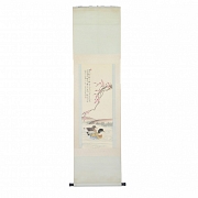 Chinese painting “Pair of ducks under a blossoming plum tree,” signed Yu Fei'an