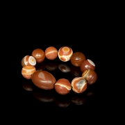 Pulsera de once cuentas de ágata, dinastía Liao