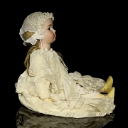 Gran muñeca de cabeza de porcelana, Alemania, s. XX