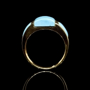 Anillo oro amarillo 18k y turquesa