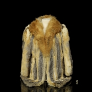 Short red fox fur coat