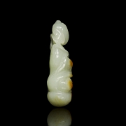 Carved jade figure, ‘Figure with Branch,’ Qing dynasty