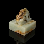 Rectangular jade seal ‘Fierce Dragon’, Qing dynasty
